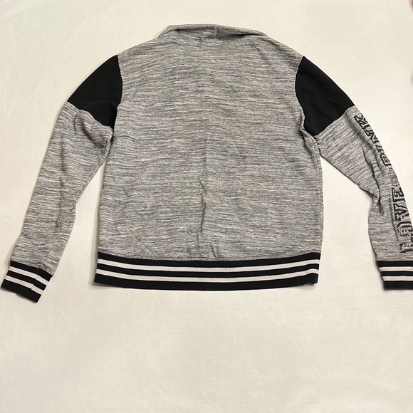 🔴 Victoria’s Secret PINK Grey & Black Varsity 3/4 Zip Pullover - Picture 6 of 9